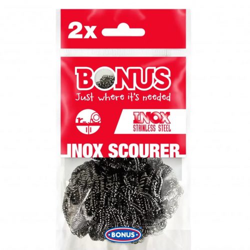 Bonus INOX fém spirál/dörzsi 2 db/csomag        (10 csomag/fólia, 10 fólia/karton )