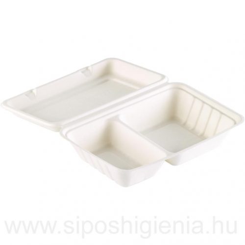 BAGASSE Menübox 2 részes ECOECHO 241x163x65mm, 470/300 ml, 5x50db/karton