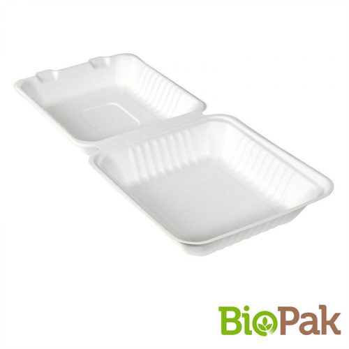 BAGASSE Menübox HP4 ECOECHO 225x201x85mm 1000ml,50db/csom. (3csom/karton)