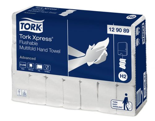 Kéztörlö Tork Multifold Toalettbe dobható 21csom./krt Tork Advanced H2 Rendszer