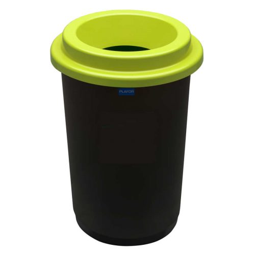 ECOBIN kerek szemetes 50 liter fekete/zöld 41x41x59,5cm