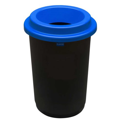 ECOBIN kerek szemetes 50 liter fekete/kék 41x41x59,5cm