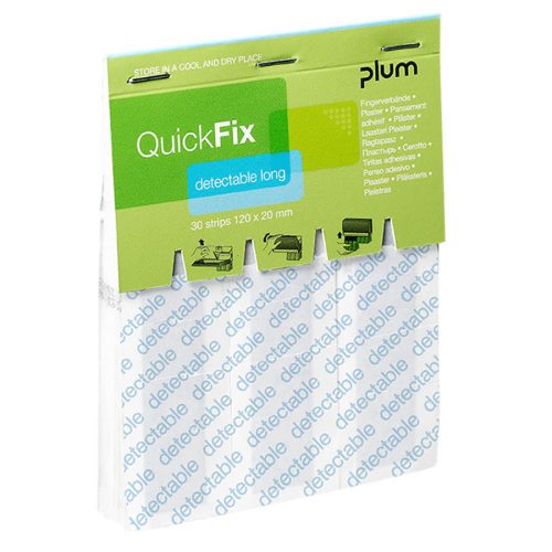 Plum QuickFix Long Ragtapasz, DETEKTÁLHATÓ 30 db/csomag 120x20mm