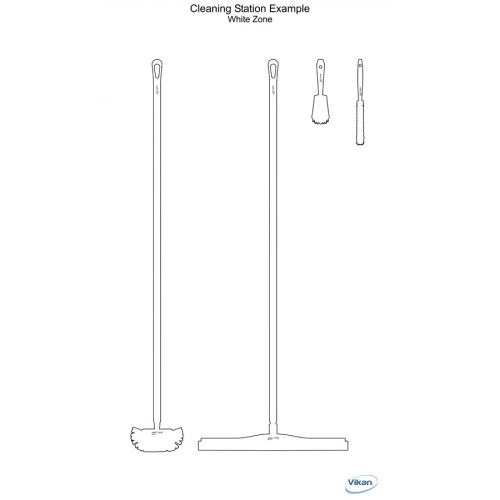 Árnyéktábla falra szer Fehér háttér/fehér árnyék 2000x1150mm távtartó nélkül Vikan